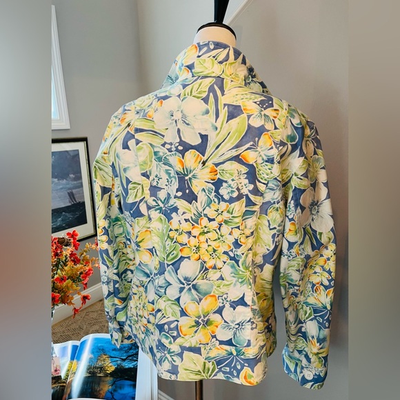 TALBOTS Jacket Women's Tropical Hibiscus Floral Button Down - Picture 10 of 12